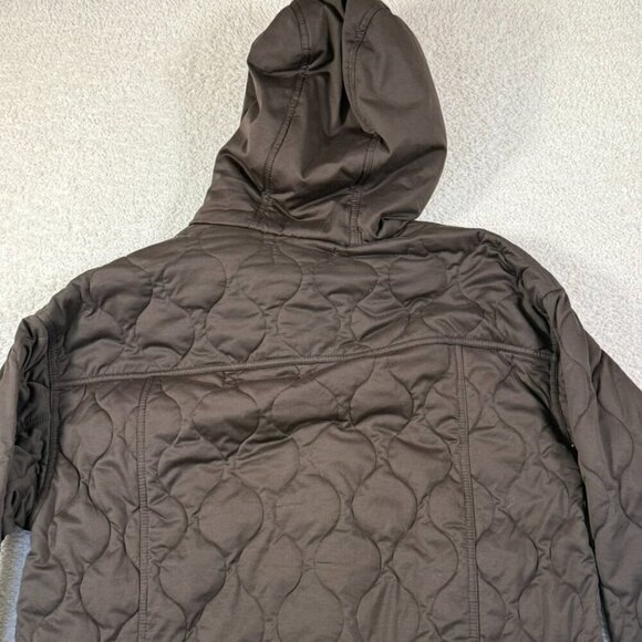RLX Womens Longline Quilted Parka Hooded Jacket Brown Size Medium Outdoors NWT - Picture 4 of 14